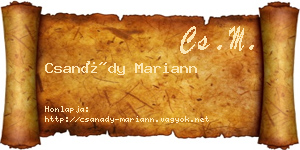Csanády Mariann névjegykártya